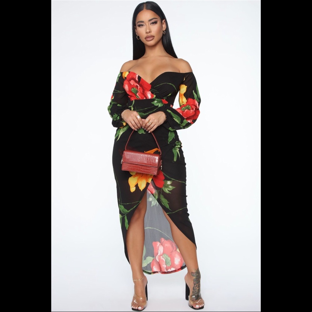 Spontaneous Vacay Floral Maxi Dress - Black/combo - Fashion Nova.